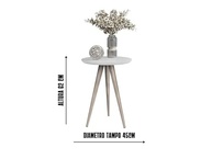 Mesinha Lateral Redonda em Madeira com Pés Palito - Design Moderno para Sala e Quarto - imagem 3