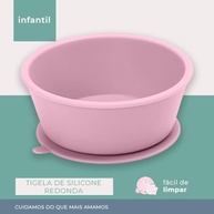Tigela de Silicone Redonda Life NT-26 Rosa - Segura, Prática e Livre de BPA para Bebês - imagem 3