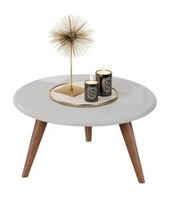 Mesa Centro Redonda Tripé 52cm Branca - Tati Mesinha Moderna para Sala e Decoração - imagem 4