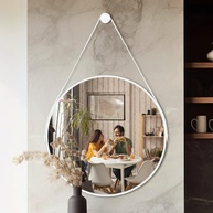 Espelho Redondo Adnet 60cm com Suporte em Alumínio - Estilo Escandinavo para Sala, Quarto e Banheiro - imagem 1