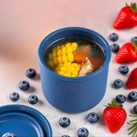 Recipientes Redondos de Silicone 240ml com Tampa - Alimentos, Bebês e Viagens (Azul) - imagem 1