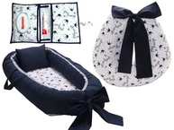 Kit Completo para Bebê: Almofada de Amamentação + Ninho Redutor + Porta Fralda Menino Azul - imagem 2