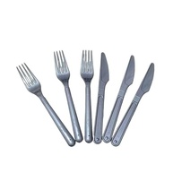 Kit Talheres Refeição Forte Descartável Prata - 50 Garfos + 50 Facas para Churrasco - imagem 2