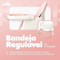 Cadeira de Refeição Infantil PipDip 2 em 1 Dobrável - Rosa e Branco | Segura e Confortável até 23kg - imagem 5