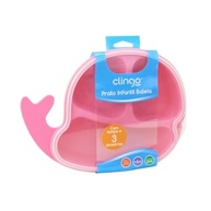 Prato Infantil Baleia com Divisórias Clingo - Rosa | Seguro, Resistente e Ideal para Refeições Saudáveis - imagem 4