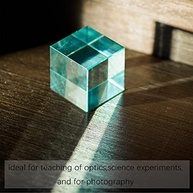Cubo de Cristal K9 Óptico Ciano - Prisma Decorativo com Brilho Refinado - imagem 5