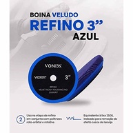 Boina Veludo Voxer Azul Refino 3 2500grit Vonixx. Boina de 3 polegadas para polimento automotivo, etapa refino - imagem 3