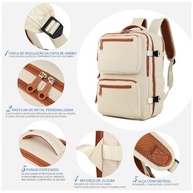 Mochila de Viagem Masculina Feminina Reforçada Executiva Grande Mochila para Notebook Trabalho Viagem Escola com Cabo de Aço Impermeável com Saídas USB Unissex + Capa para Tenis - imagem 3
