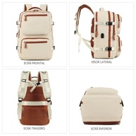 Mochila de Viagem Masculina Feminina Reforçada Executiva Grande Mochila para Notebook Trabalho Viagem Escola com Cabo de Aço Impermeável com Saídas USB Unissex + Capa para Tenis - imagem 4