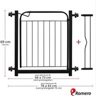 Portão Pet e Bebê com Extensor - Segurança Reforçada até 84cm - imagem 3