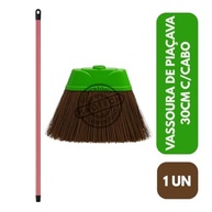 Vassoura de Piaçava 30cm com Base Plástica Reforçada - Cabo Incluso, Cerdas Firmes para Limpeza Pesada - imagem 5