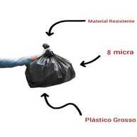 Saco de Lixo Reforçado 100 litros 25 Unidades Suporta até 20kg - imagem 3