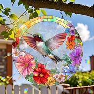 Protetor Solar Acrílico Colorido com Design de Vitral - Decoração Refratora de Luz para Casa e Jardim - imagem 2