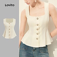 Regata Branca Lovito com Plissado e Pérolas - Estilo Casual Elegante - imagem 1