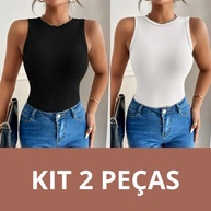 Regata Canelada Feminina: Kit 2 Peças Essenciais - imagem 1