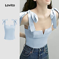 Regata Casual com Nó Liso Lovito para Mulheres - Estilo e Conforto - imagem 1