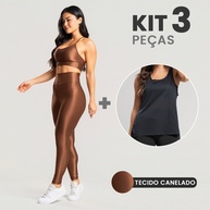 Conjunto Fitness Brilhoso: Top, Legging e Regata! - imagem 2
