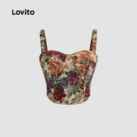 Regata Elegante Lovito com Estampa Floral Ditsy - Estilo Feminino - imagem 1