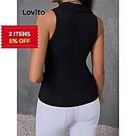 Regata Feminina Lovito: Estilo Casual com Zíper - imagem 1
