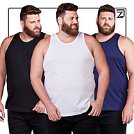 Regatas Plus Size Algodão: Kit 3 Conforto! - imagem 1