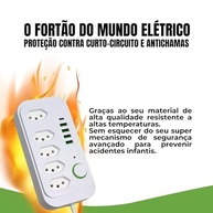 Régua de Energia Premium: 5 Tomadas + 4 USB + 1 Tipo-C | Carregamento Inteligente e Seguro - imagem 5