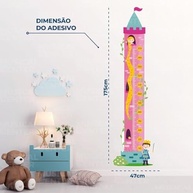 Adesivo de Crescimento Infantil Régua Princesa - Lavável, Seguro e Fácil Aplicação para Decoração do Quarto da Menina - imagem 3