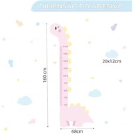 Adesivo Régua de Altura Infantil Dinossauro - Medidor de Crescimento para Quarto de Menina - imagem 4