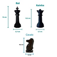 Estatuetas Rei, Rainha e Cavalo de Xadrez - Decoração Elegante em Branco - imagem 3