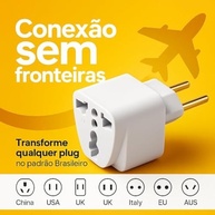 Adaptador Universal de Tomada: Viaje Conectado no Reino Unido, Europa e Brasil (Bivolt) - imagem 3