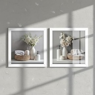 Kit 2 Quadros Decorativos 18x18cm para Banheiro e Lavabo com Tema Flores e Relaxamento - imagem 5