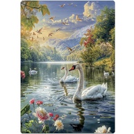 Quebra-Cabeça Lago dos Cisnes 500pçs - Desafio Relaxante! - imagem 2