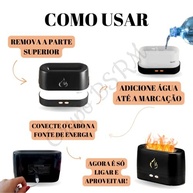 Umidificador Aromatizador com Efeito Chamas LED - Ambiente Relaxante e Perfumado - imagem 4