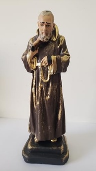 Imagem Religiosa Padre Pio em Gesso - 20x6cm - Artesanal com Acabamento Fino - imagem 5