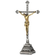 Crucifixo em Pé 20cm - Decoração Religiosa Pintado à Mão para Mesa e Altar Católico - imagem 5