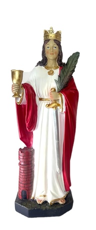 Estátua de Santa Bárbara - Escultura Sagrada em Resina 38cm | Decoração Religiosa Elegante - imagem 1