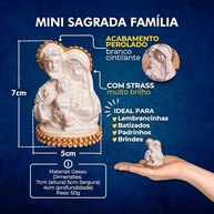 Mini Sagrada Família em Pérolas e Strass 7cm - Decoração Religiosa Elegante - imagem 4