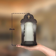 Capela Oratório Barroco em Madeira 21cm - Ideal para Imagens até 15cm - Decoração Religiosa Elegante - imagem 4