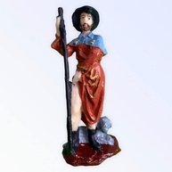 Imagem de São Roque em Resina 7 cm - Escultura Religiosa Detalhada com Pintura Manual - imagem 1