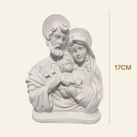 Kit 10 Imagens da Sagrada Família com Auréola 17cm em Gesso Cru - Decoração Religiosa Elegante - imagem 3