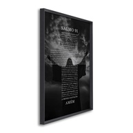 Quadro Decorativo Religioso Salmo 91 - Design Elegante Preto 60x90cm - imagem 1