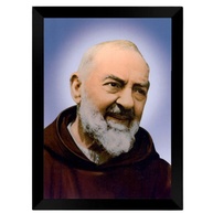 Quadro Decorativo Religioso São Padre Pio de Pietrelcina - A4 Preto | Imagem Inspiradora para Ambientes Sagrados - imagem 1