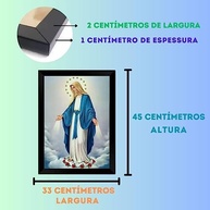 Quadro Decorativo Religioso Nossa Senhora das Graças - Imagem Sagrada em Preto A3 - imagem 3