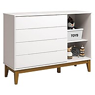 Cômoda Elfe Branco Acetinado com 4 Gavetas e Porta - Reller - imagem 2