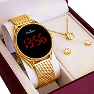 Relógio Champion Feminino Dourado Digital com Pulseira e Acessórios - imagem 1