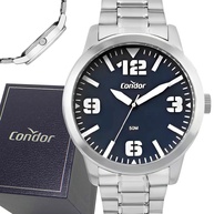 Relógio Condor Masculino Prata Preto: Estilo e Resistência com 1 Ano de Garantia - imagem 1