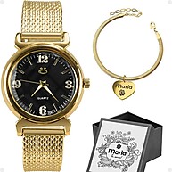 Relógio Feminino Personalizado com Pulseira Dourada - Orizom Maria - imagem 1
