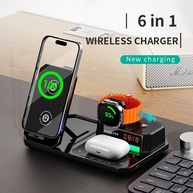 Carregador Sem Fio 5 em 1: Som Bluetooth, Relógio e Luminária - imagem 4