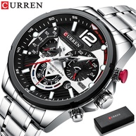 Relógio Masculino CURREN 8395B: 3 Olhos, Impermeável e Luxo em Aço - imagem 1