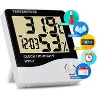 OWAREY Termômetro Digital com Higrômetro e Relógio - Monitoramento Inteligente de Temperatura e Umidade - imagem 2