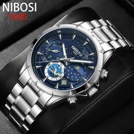 Relógio NIBOSI Luxury 2602: Cronômetro Masculino com Fase Lunar e Resistência à Água - imagem 1